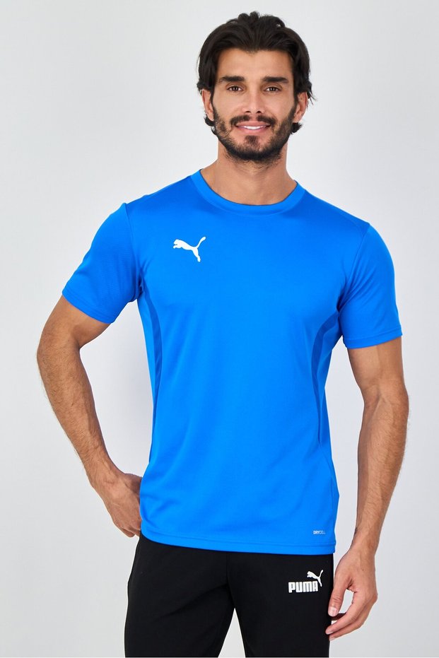 Men Sportswear Fit Short Sleeve Football T-Shirt, Blue