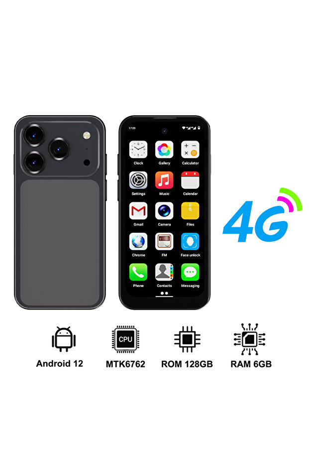 Black RAM6G ROM128G SERVO 19 Air 4G LTE Mini Smartphone Android 12.0 System 6GB+128GB Play Store Fac