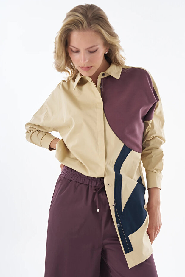 Fabric Garnished Cotton Tunic Yellow