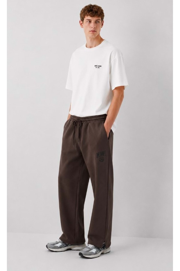 M0010616 Logo Printed Men's Sweatpants Brown
