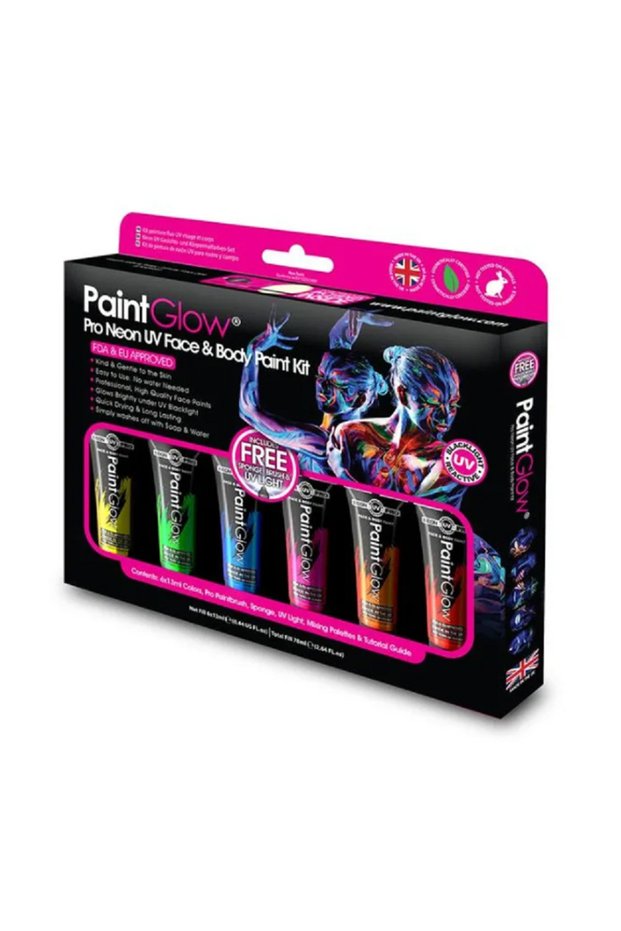 Pro Neon Uv Face & Body Paint Boxset