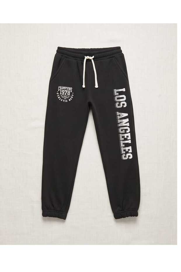 Boy's Pocket Detailed, Printed, and Embroidered Jogger Sweatpants