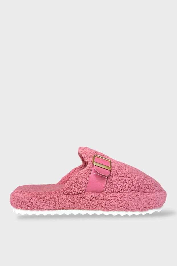 Fluffy, Doesn'T Make Noise, Eva Sole Buckle Women's House Slippers Dried Rose