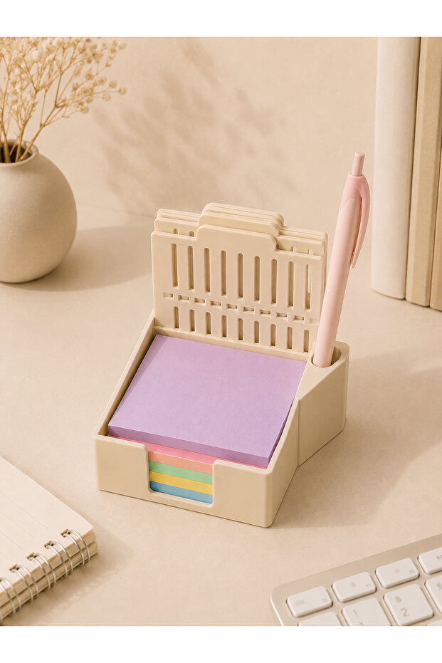 Layered Post-It and Note Paper Organizer with Pen Holder – Desktop Organizer