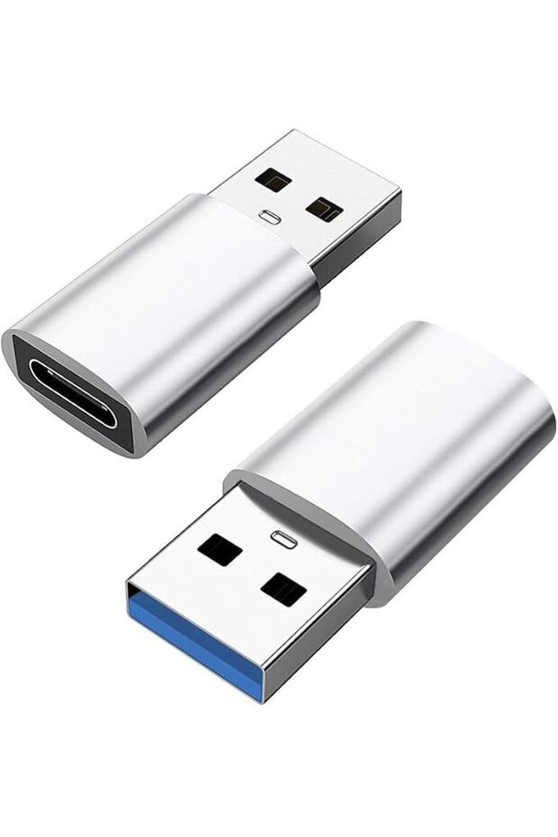 محول USB 3.0 إلى USB-C، للشحن السريع ونقل البيانات، عبوة من قطعتين
