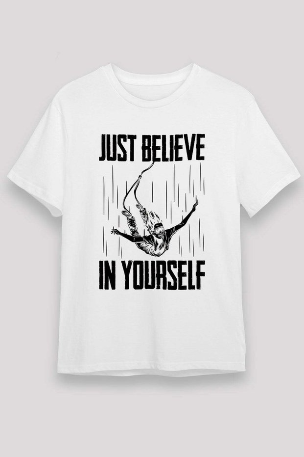 Bungee Jumping Printed Unisex White T-Shirt - Tshirt