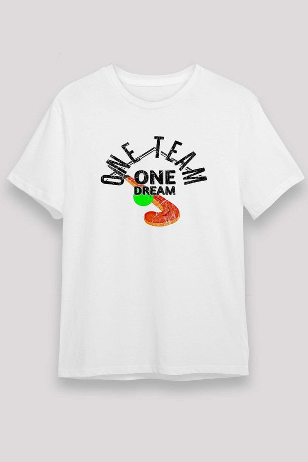 Field Hockey Printed Unisex White T-Shirt - Tshirt
