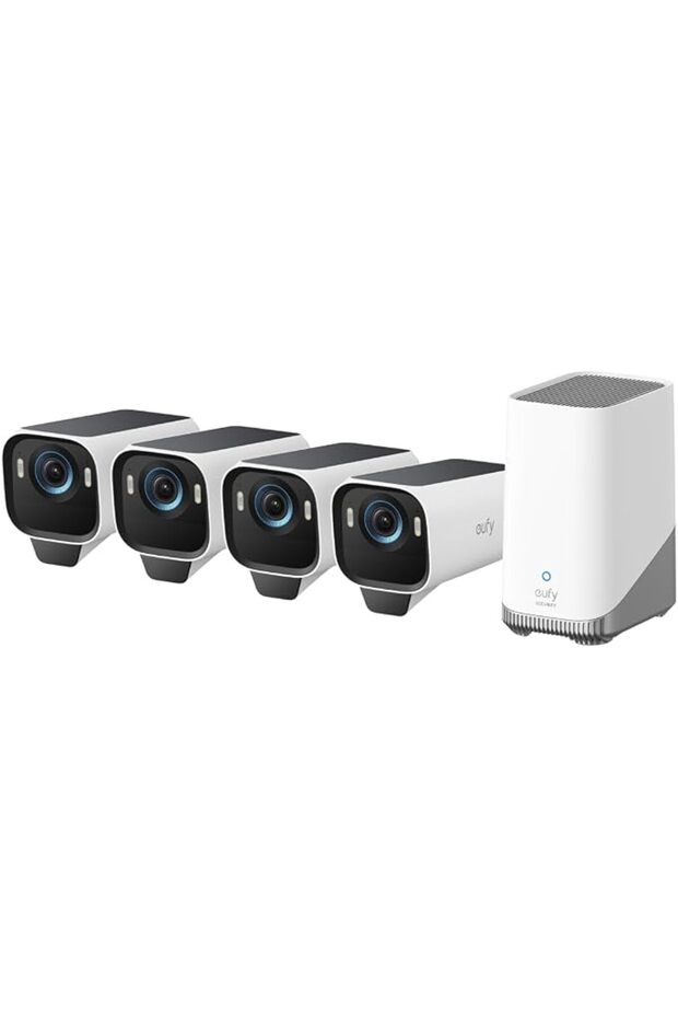 كاميرا أمان خارجية لاسلكية eufyCam S3 Pro مع شحن بالطاقة الشمسية، رؤية ليلية ملونة، دقة 4K