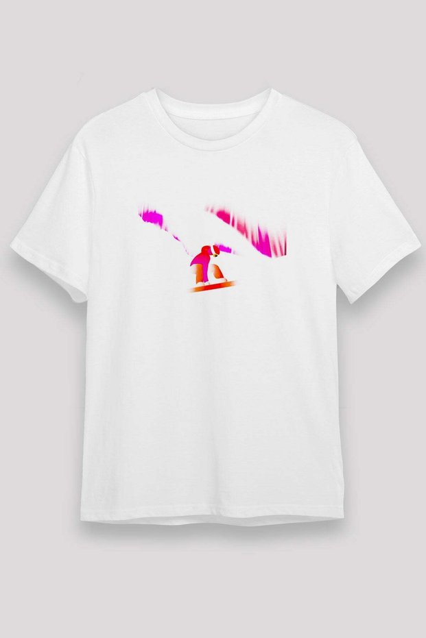 Snowboarding Printed Unisex White T-Shirt - Tshirt