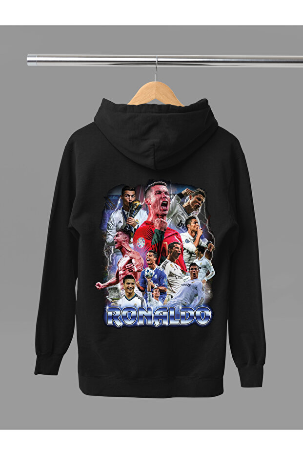 Christiano Ronaldo Printed Cotton Long Sleeved 3-Yarn Hooded Sweatshirt