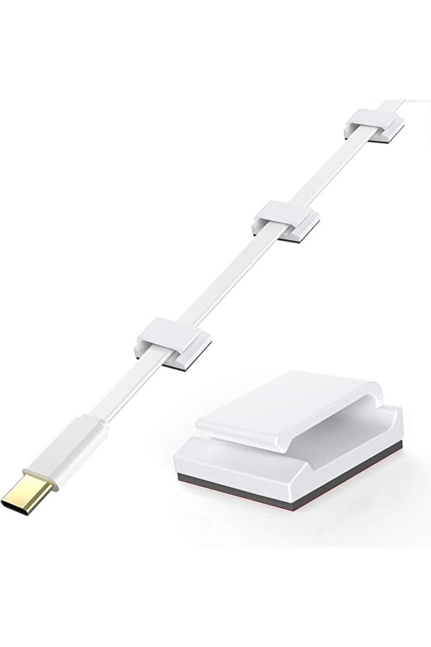 100 PCS Ethernet Cable Clips Adhesive, Flat Wire Clips for Cable Management, Network Cord Holders, W