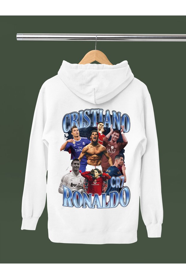Christiano Ronaldo Printed Cotton Long Sleeved 3-Yarn Hooded Sweatshirt