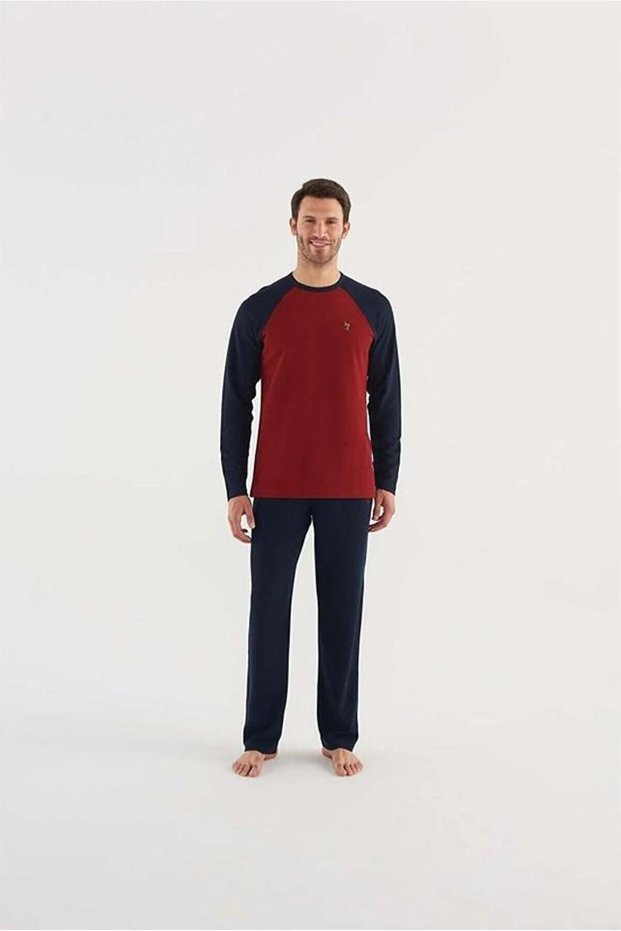 18633 Premium Men's Round Neck Long Sleeve Pajama Set