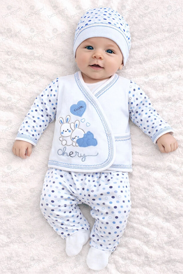 Chery Light Blue 7-Piece Baby Boy Hospital Discharge Set