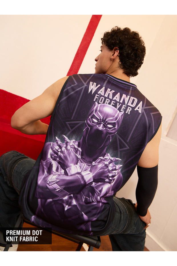 Men Black Panther Wakanda Forever Purple Vest