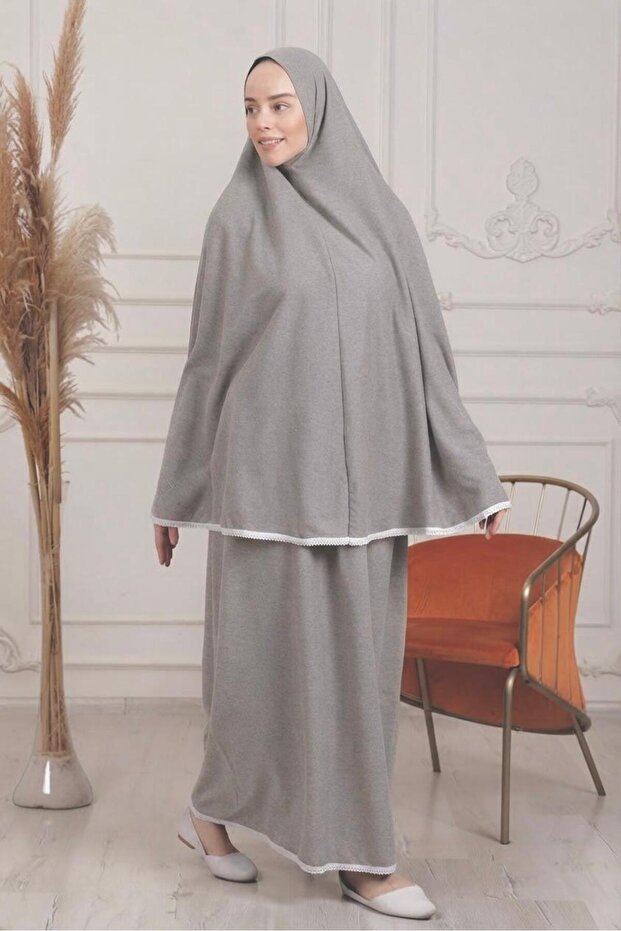 Prayer Gown Two Pieces Sleeveless - Solid Color 100% Cotton - Skirt: 105 cm / Top: 90 cm