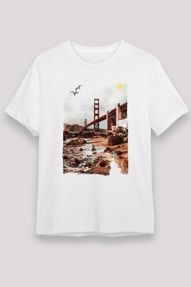 Golden Gate Bridge White Unisex T-Shirt T-Shirt