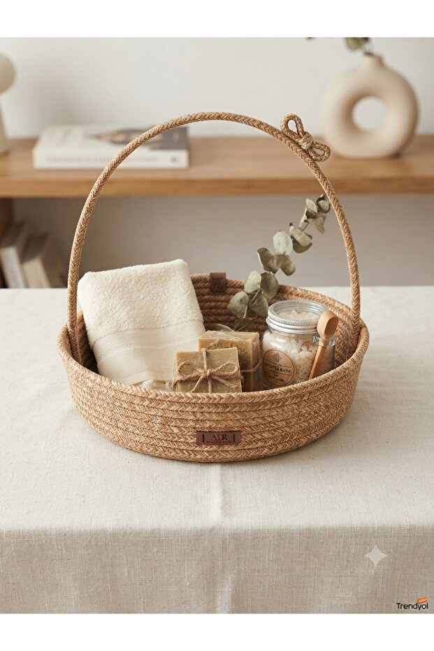 Natural Jute Rope Henna Snack Wedding Basket Baby Basket Multi-Purpose 30X7