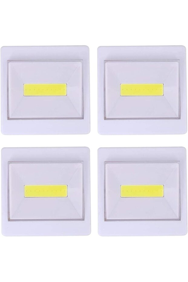 مصباح LED محمول متعدد الألوان مكون من 4 قطع - إضاءة طوارئ عالية السطوع تعمل بالبطارية