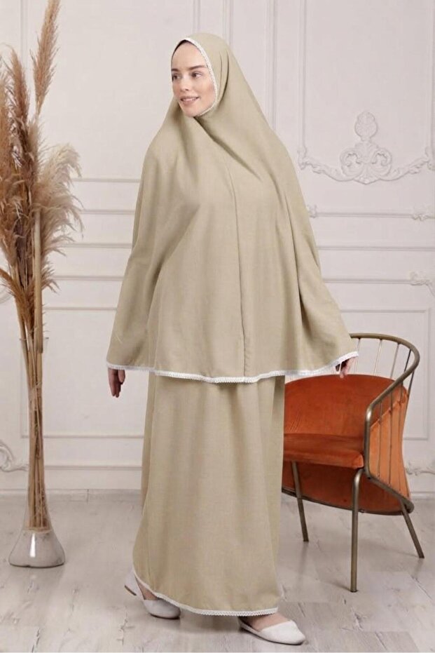 Prayer Gown Two Pieces Sleeveless - Solid Color 100% Cotton - Skirt: 105 cm / Top: 90 cm