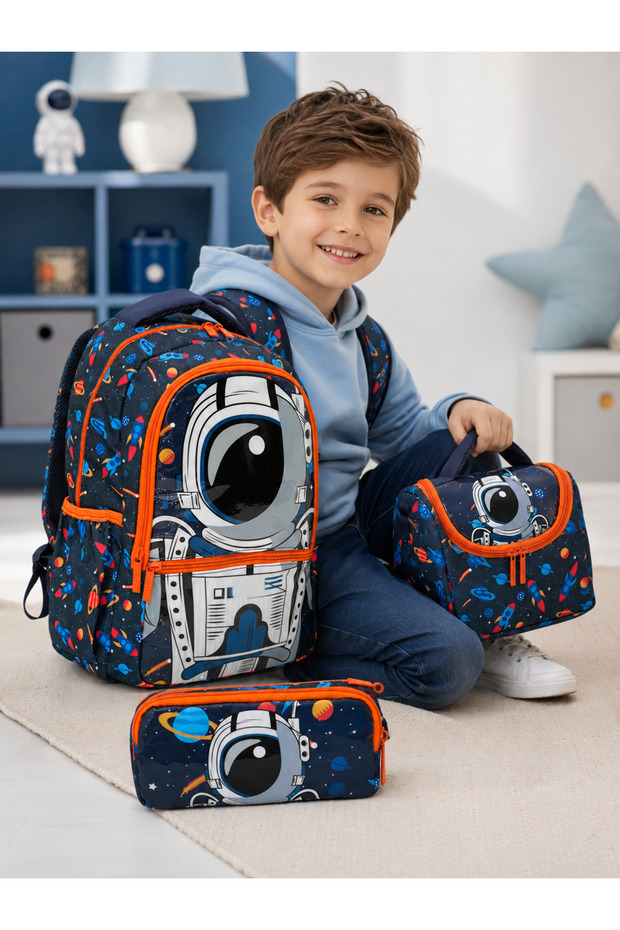 3-Piece Nutrition and Backpack Set School Bag Daily Multi-Compartment Functional Combination Set