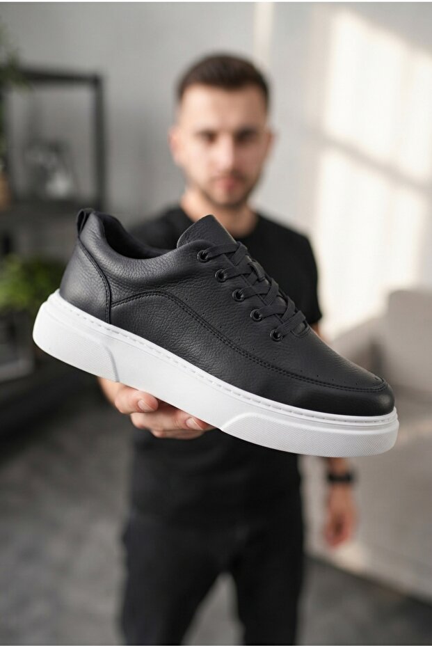 Zrk-X12X High Quality Thick Sole Black and White Casual Men's Sneaker