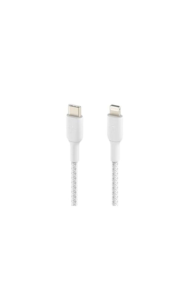 كابل بيلكن المجدول من نوع USB-C إلى Lightning (كابل شحن سريع للآيفون 14، 13، 12 أو أجهزة آيفون الأقدم)