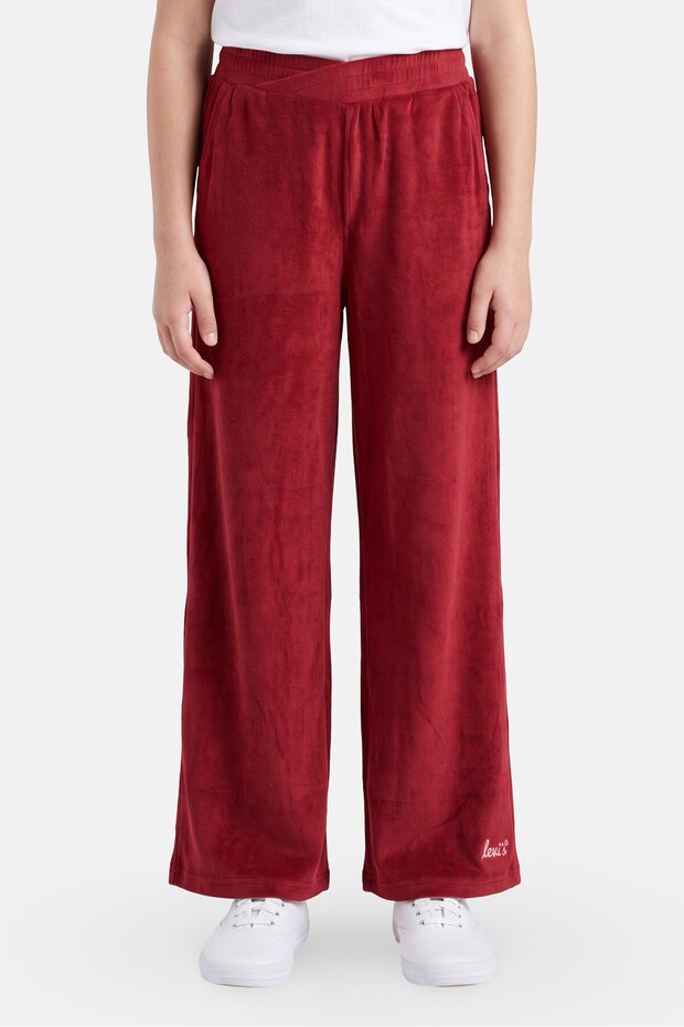 Kids Girl Velvet Wide Leg Pants, Burgundy
