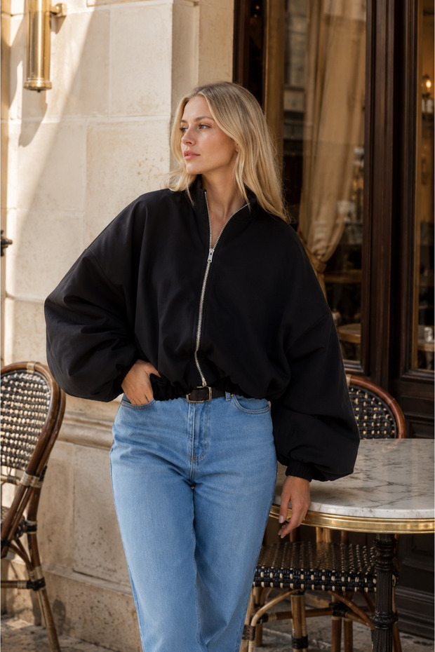 Siyah Bomber Ceket