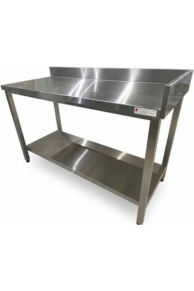 Work Table with Under Shelf, 304 Grade Stainless Steel, One-Piece Heavy-Duty Commercial Kitchen Prep Table, Rust Resistant, Durable & Long Lasting