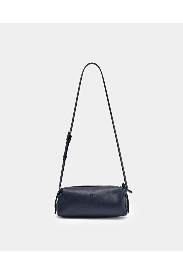 London Ivy Genuine Leather Daily Use Women's Shoulder Bag - Navy Blue