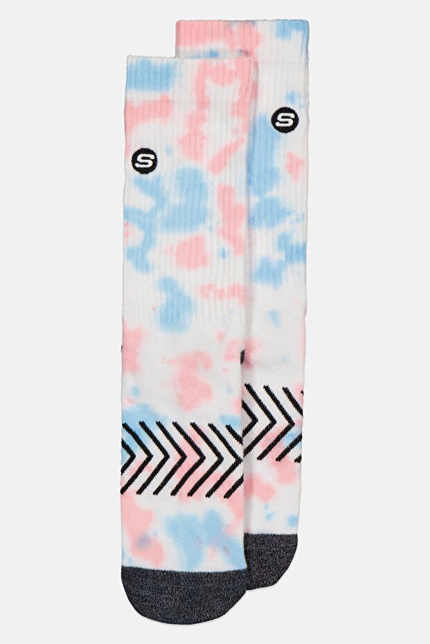 Women 1 Pair Embroidered Logo Crew Socks, Multicolor