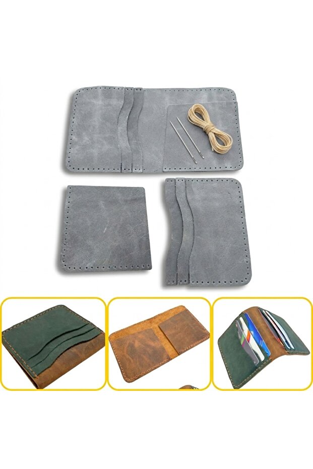 DIY Koza Leather Wallet Making Set, DIY Handmade Horizontal Men's Wallet Card Holder Kit
