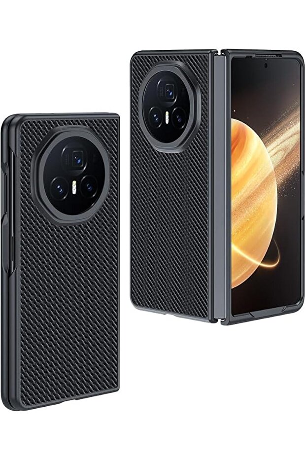 حافظة لهاتف Honor Magic V3، هيكل نحيف للغاية وخفيف الوزن من البولي كربونات، ملمس ألياف الكربون، درجة عسكرية P