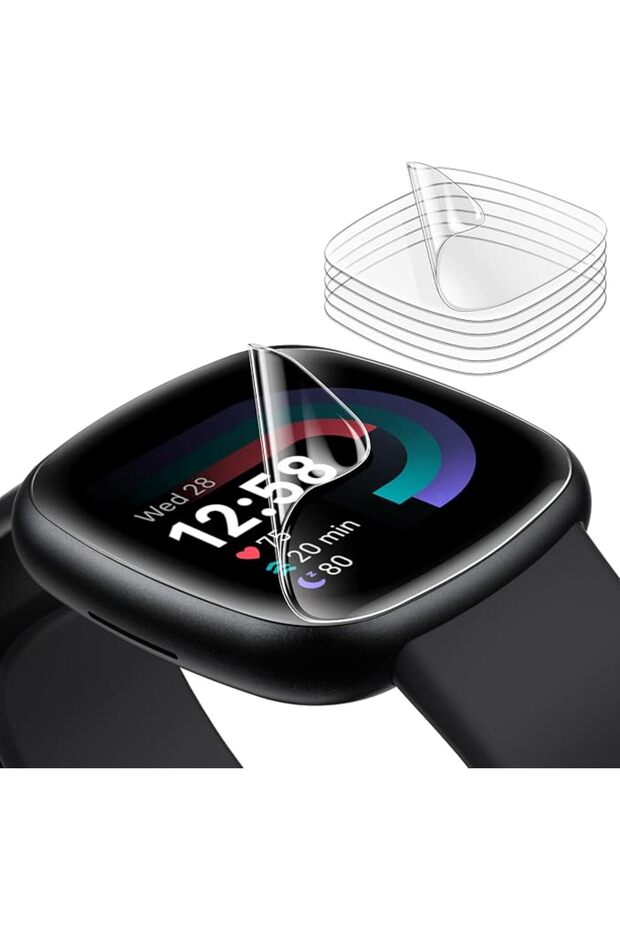 واقي شاشة من مادة TPU لـ Fitbit Versa 4/Sense 2، عبوة من 6 قطع