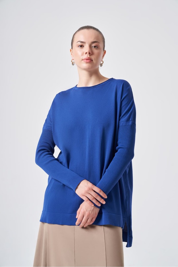 116 Elastic Sleeve Mercerized Tunic Saks