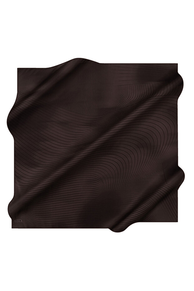 Gray 90X90 Silk Crepe Satin Scarf