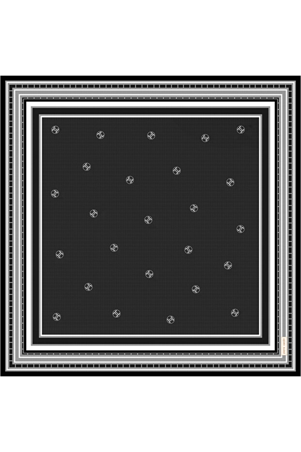 Gray 90X90 Silk Crepe Satin Scarf