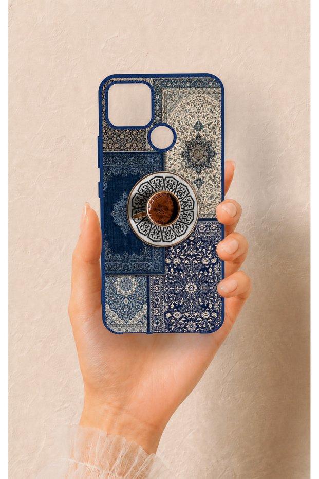 Realme C25 Compatible Turkish Coffee and Kilim Patterned Silicone Case