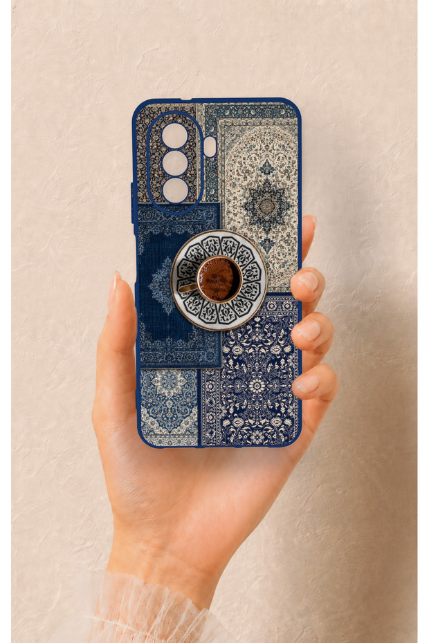 Huawei Nova Y70 Compatible Turkish Coffee and Kilim Patterned Silicone Case