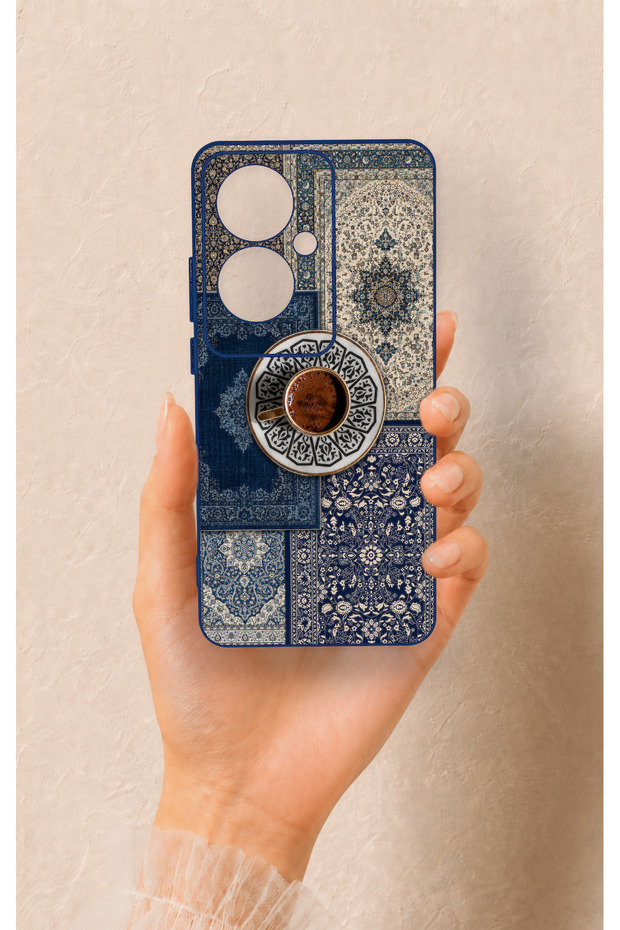 Oppo Reno 11F Compatible Turkish Coffee and Kilim Patterned Silicone Case