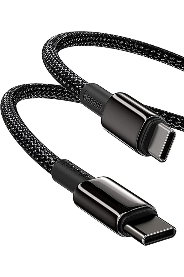 كابل USB C، شحن سريع 100 واط PD 5A QC 4.0، كابل USB C إلى USB C، مصنوع من سبائك الزنك مع غلاف نايلون مضفر