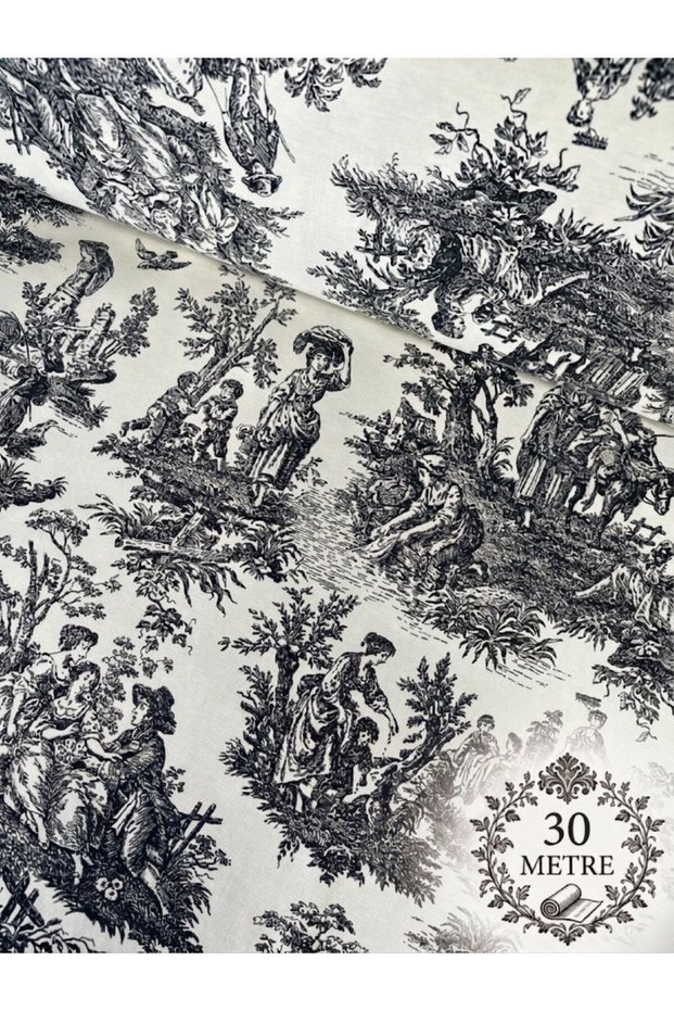 Panama Linen Width 180 cm French Country Pattern Duck Cloth Fabric Liquid Repellent