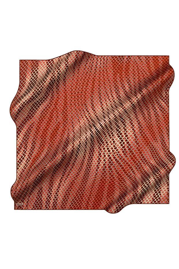 Orange 90X90 Silk Twill Scarf