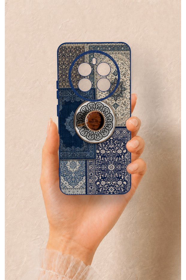 Realme 12 4g Compatible Turkish Coffee and Kilim Patterned Silicone Case