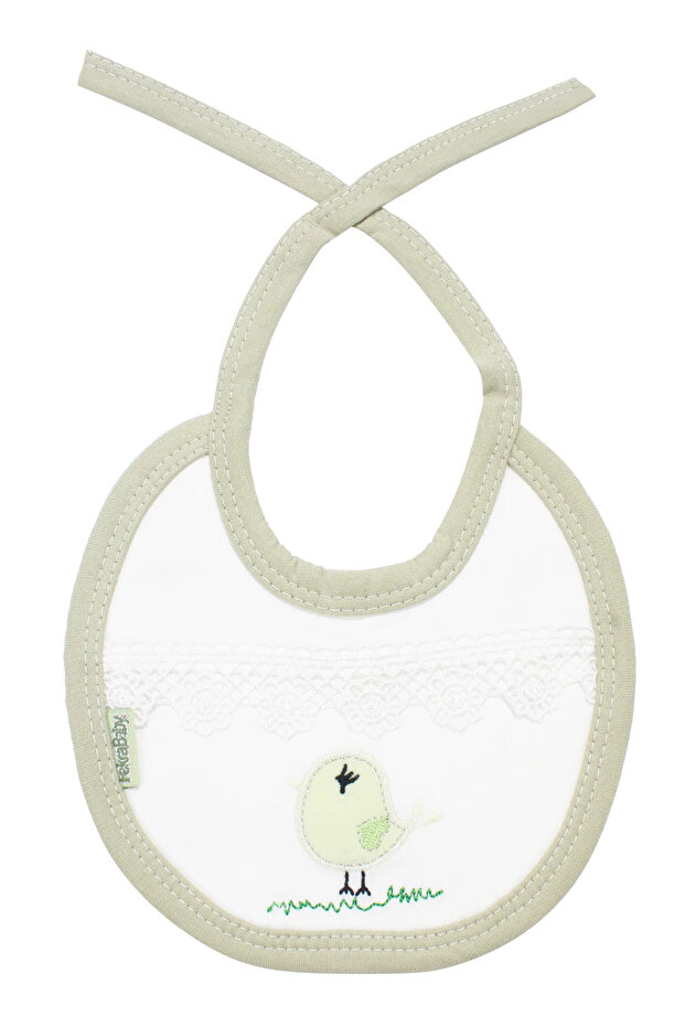 Baby Girl Green Lace Apron with Chick Motif and Tie