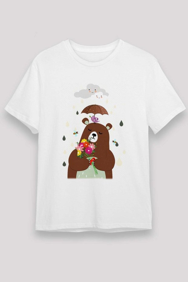 Bear White Unisex T-Shirt T-Shirt
