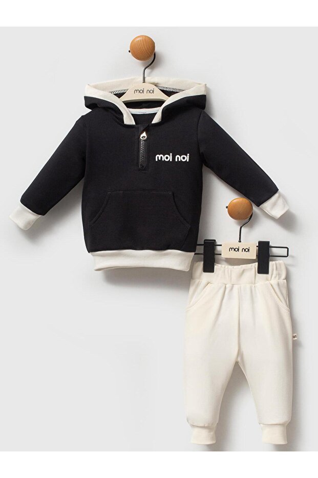 2-Piece Hooded Set for 3-12 Months - Black