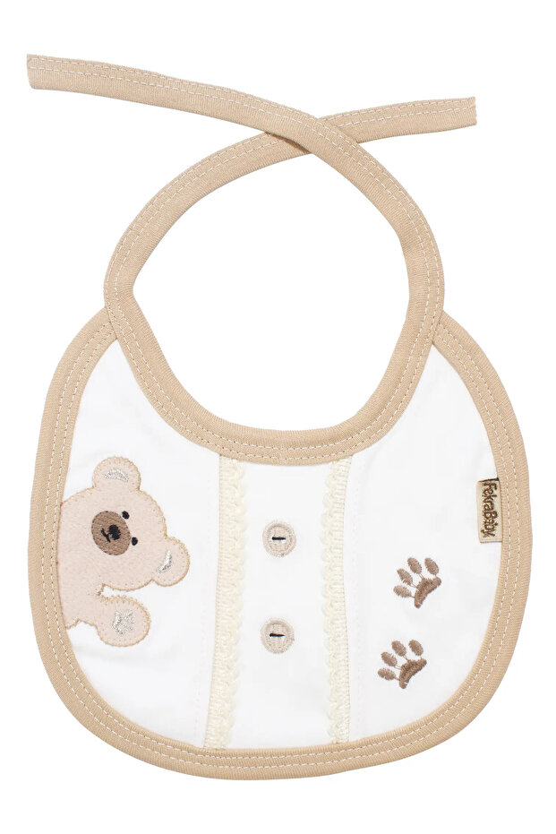 Unisex Brown Bear Printed Apron with Paw Ties