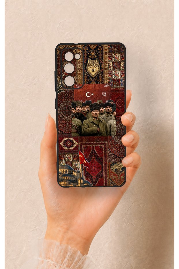 Samsung S20Fe Compatible Bozkurt and Atatürk Patterned Silicone Case